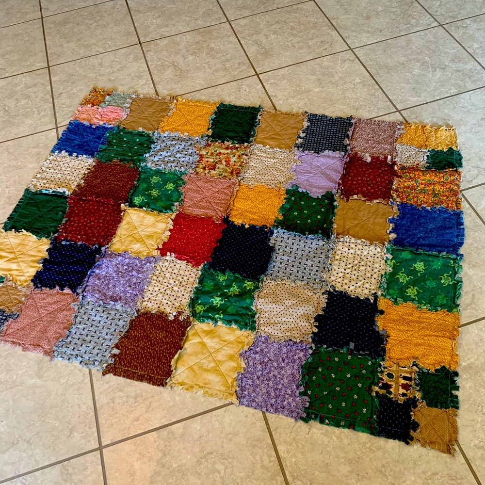 Rag quilt throw
